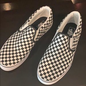 Black/white checkered Vans